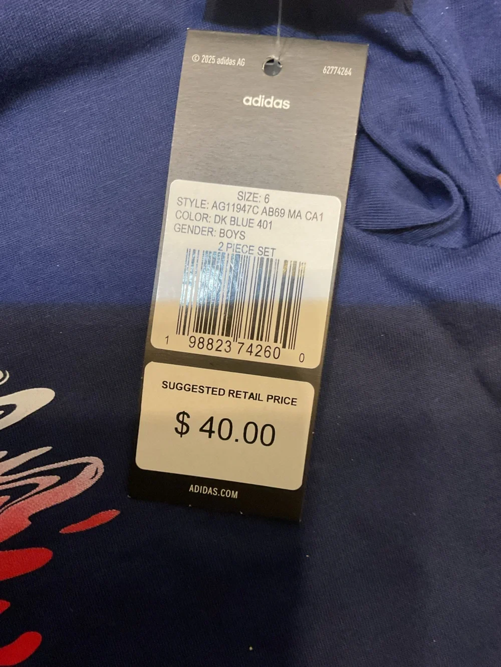 NWT Adidas Boys 2 Piece Shorts Set